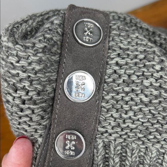 UGG Charcoal Knit Boots with Button Accents - Picture 5 of 7